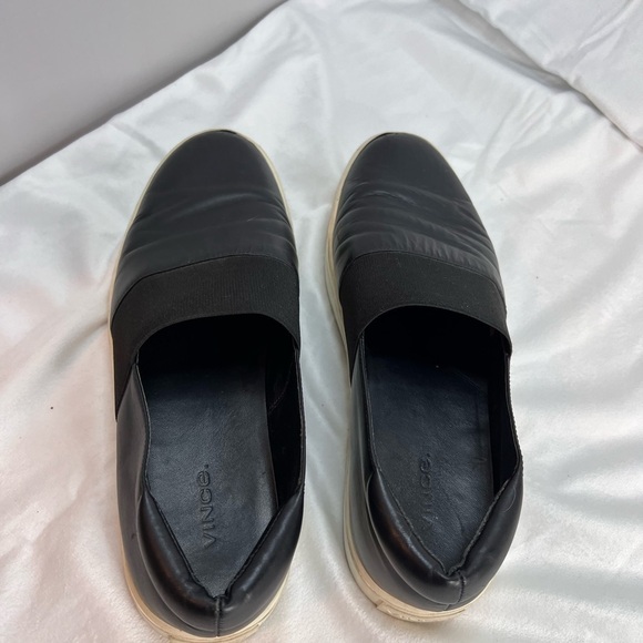 Vince Corbin Black Leather Slip On Sneakers Womens Size 8.5 M - Picture 7 of 10